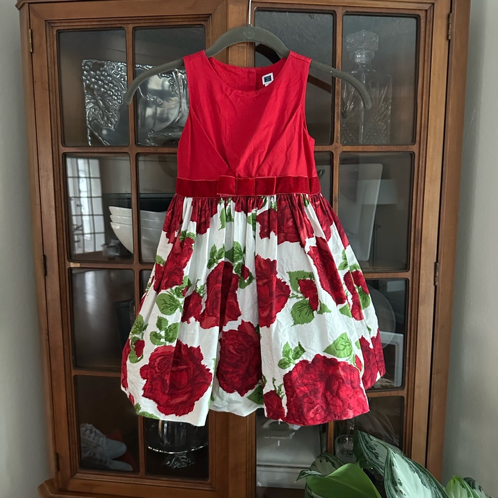 Janie and Jack Red and White Floral Dress